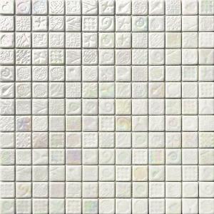 Alttoglass mosaicos Stamp Iridiscent White