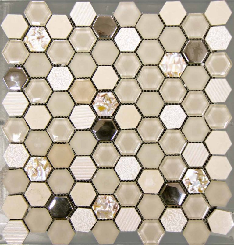 hexagon_mosaic_tiles _beige