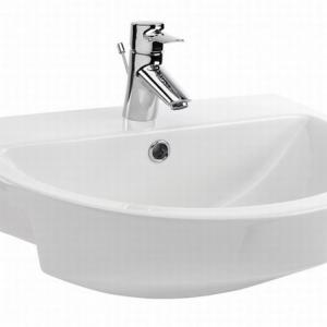 City 54 semi recessed wash basin