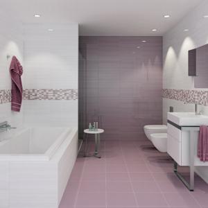 Undefasa azulejos del baño violeta